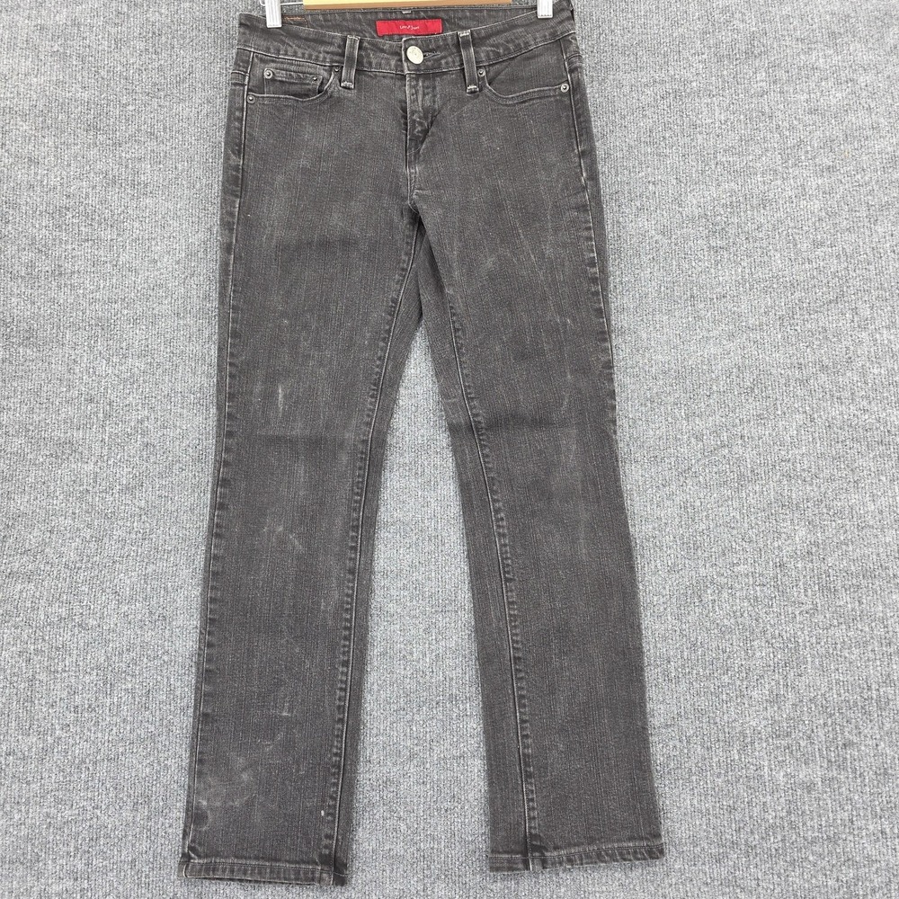 VINTAGE Levis Jeans 4P Black Charcoal Wash Mid Rise Straight Stretch Denim Women
